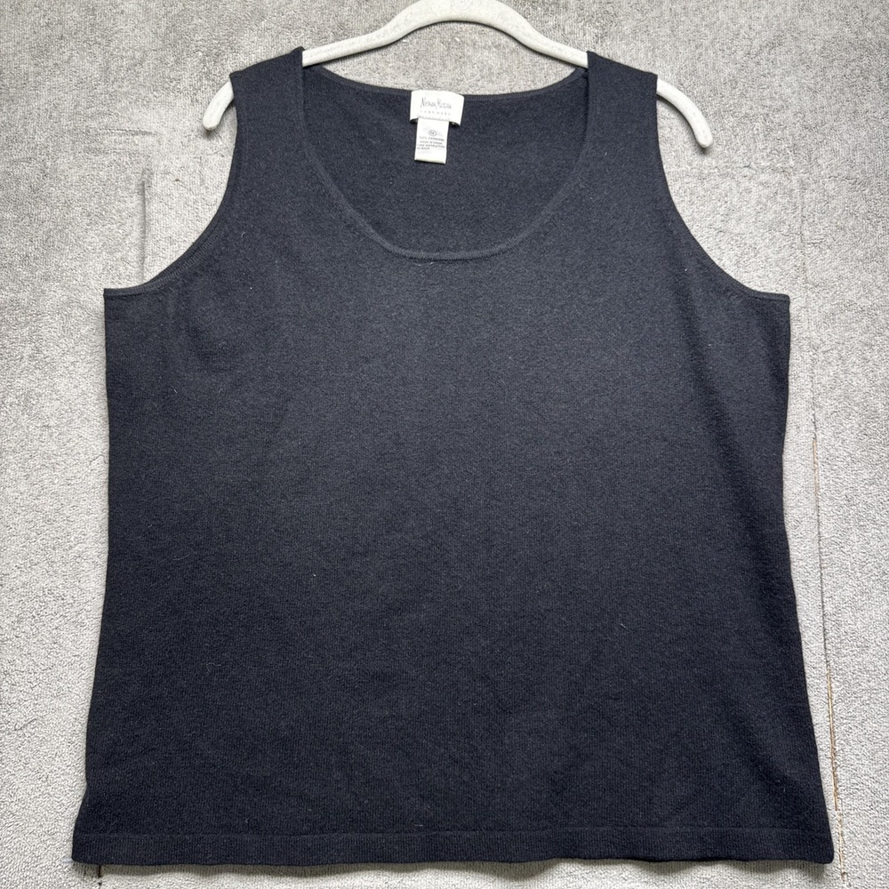 Neiman Marcus Cashmere Knit‎ Tank Top Black Sleeveless Womens 1X
